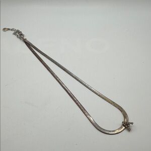 VTG BaubleBar Silver Tone Herringbone Initial "A" Pendant Necklace